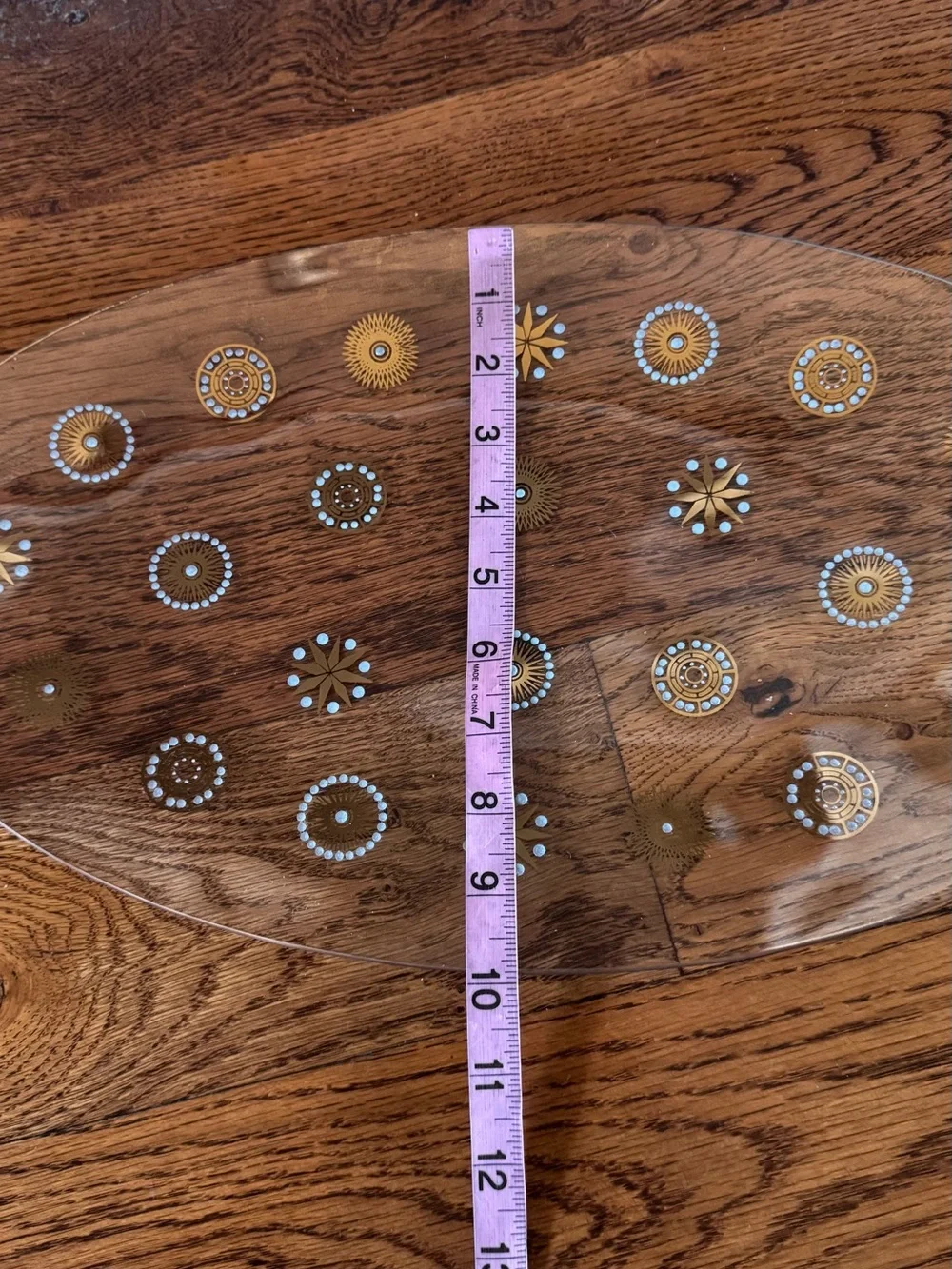 Mid Century Modern Glass Over Starburst Platter